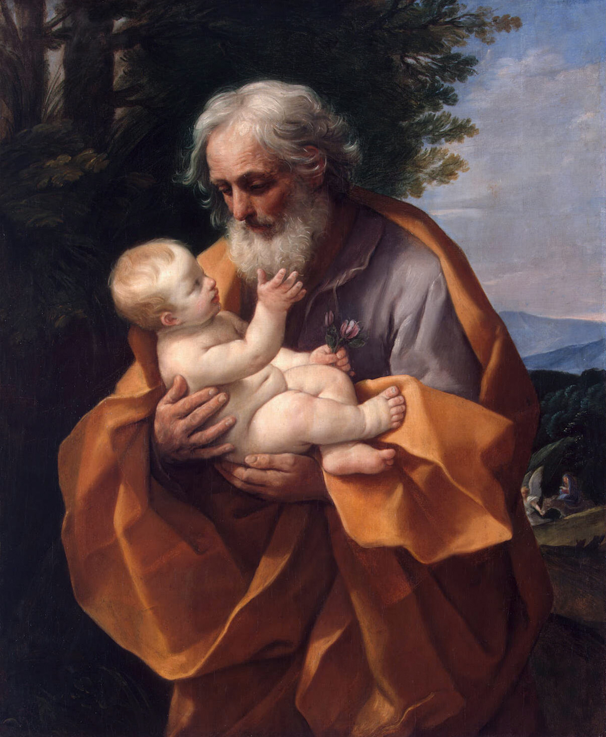 Pintura de São José com o Menino Jesus
